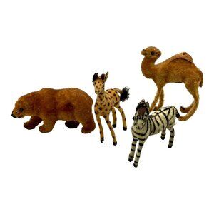 Kunstlerschutz Handwork W Germany Giraffe Zebra Bear Camel Zoo Animals Vintage